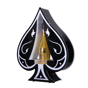 酒吧KTV亚克力发光酒座花纹黑桃A洋酒底座高级会所夜场出酒道具