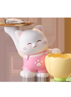 新款创意兜兜熊玄关钥匙收纳家居室内摆件桌面家居装饰品礼品