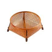 竹编大漆零食筐小果盘茶点盘中式 小托盘家用茶室糖果点心收纳竹篓