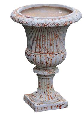 氧化镁ins复古做旧灰蓝色透气高脚酒杯花盆户外庭院花园装饰摆件