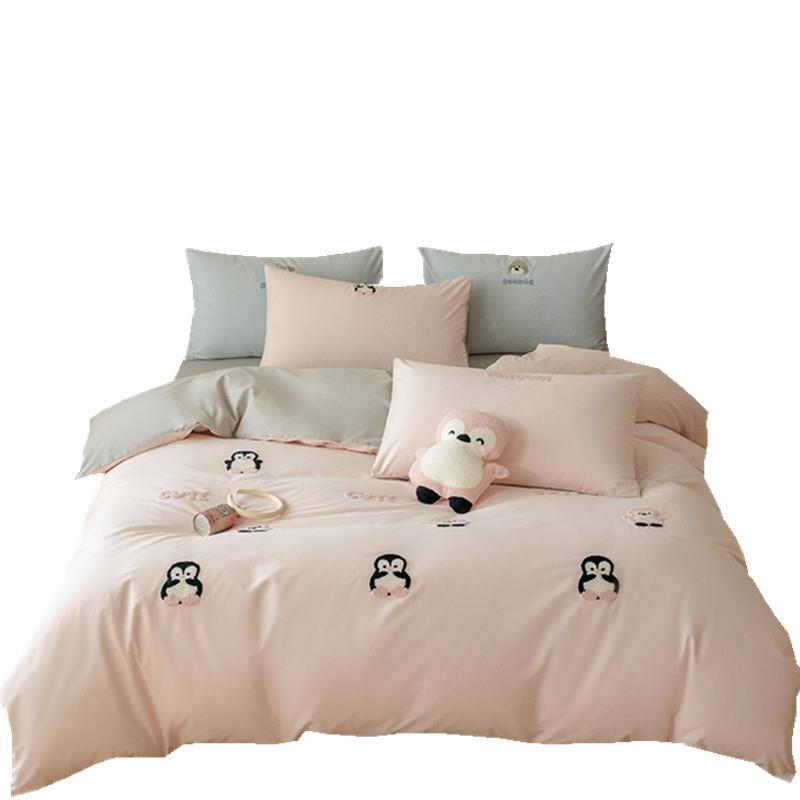 套单元款气ins风100支纯棉磨毛四件秋冬季全棉床LT被套床笠床上用