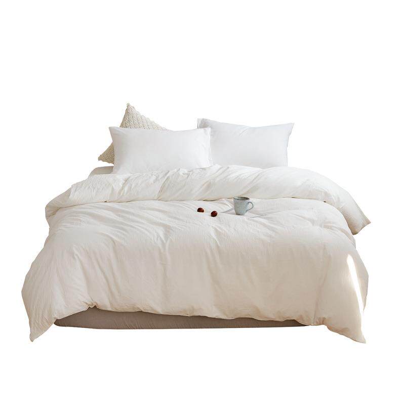 酒店民宿四件套60支全棉贡缎宾馆床上用品纯白色酒店布草床单被套