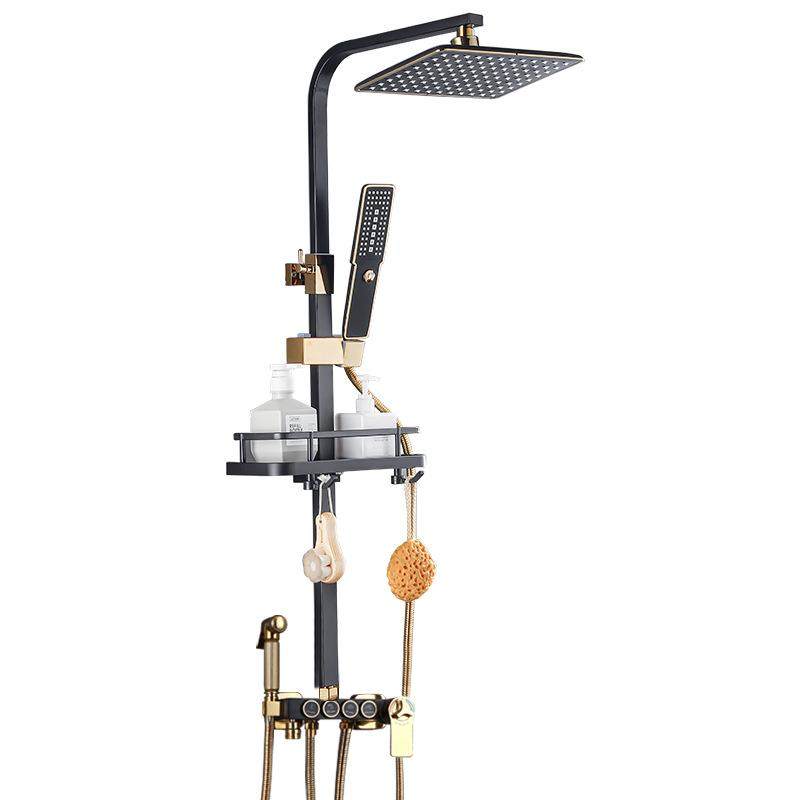 黑金按键淋浴花洒套装家用全铜恒温花洒黑色增压淋浴喷头厂家直供,家装主材,普通花洒套装,淘宝优惠券,粉丝福利购,淘宝优惠卷