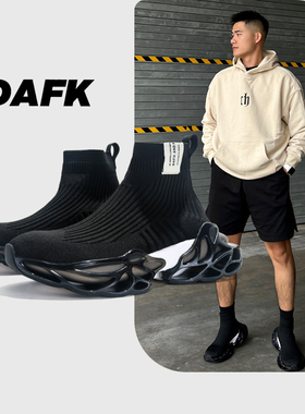 DAFK/刀锋男鞋飞织透气网面舒适百搭潮流休闲运动增高厚底袜子鞋