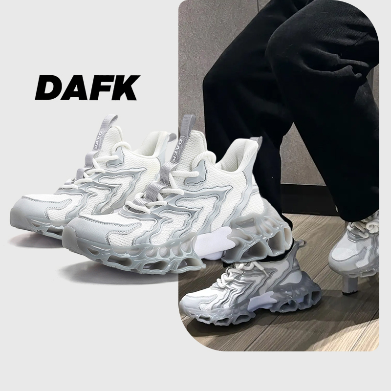 DAFK/刀锋厚底低帮老爹鞋耐磨增高飞织透气网面椰子运动跑步潮鞋