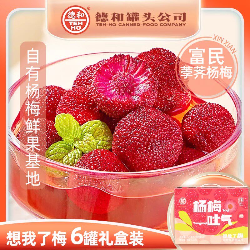 德和想我了梅富民荸荠杨梅罐头2包装速食菜/预制菜