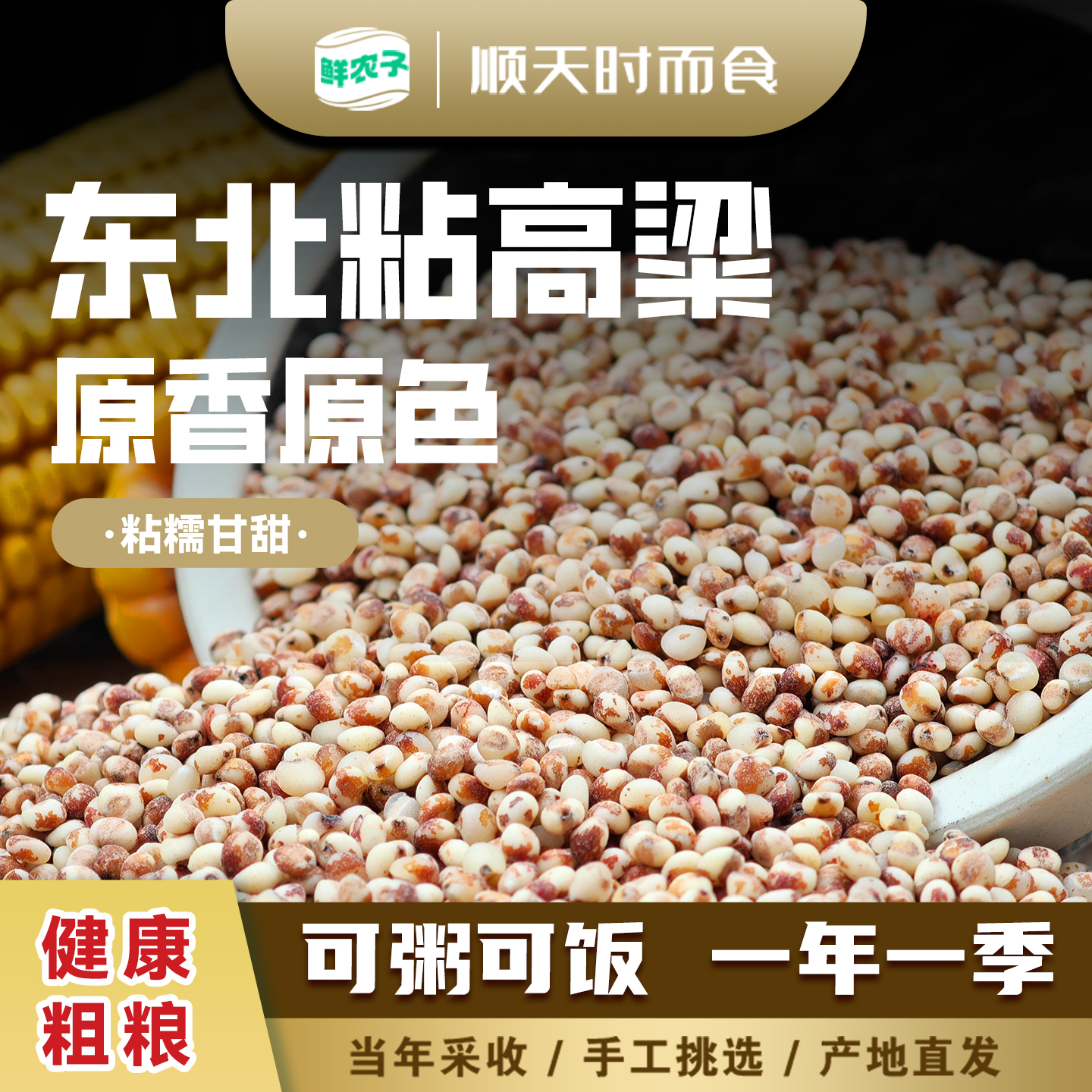 东北红粘高粱米黏糯高粱米新米高粱仁杂粮粥红高粱大米包粽子年糕