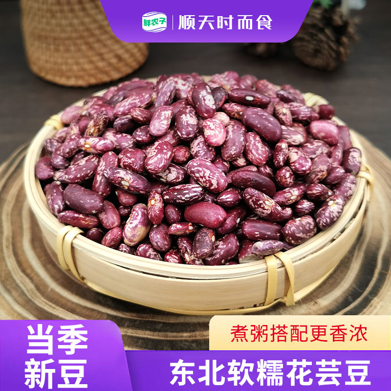 东北花芸豆红芸饭豆农家新鲜花腰豆红花豆煲大碴粥煮汤五谷杂粮