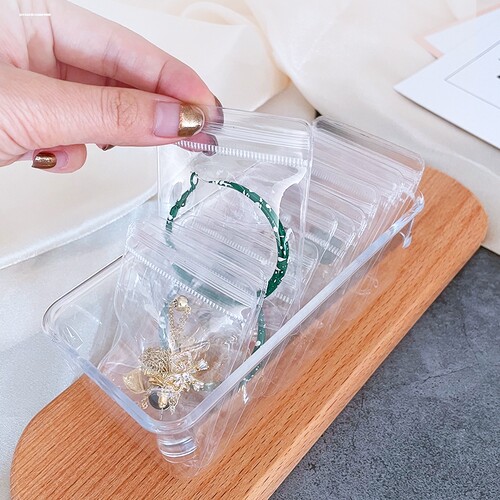 透明首饰收纳袋密封袋戒指PVC自封项链耳钉饰品防氧化珠宝包装袋
