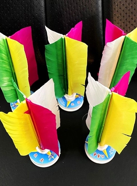 比赛专用毽球成人健身踢毽子橡胶底水纹片白色鹅毛羽毛键子