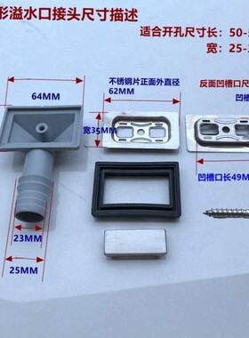 厨房水槽溢水口配件洗菜盆溢水孔塞装饰盖排水管圆形盖子接头侧漏