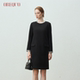 黑色裙子圆领高级感小香风连衣裙 HOLIDAY 92.5%绵羊毛 OREQUO