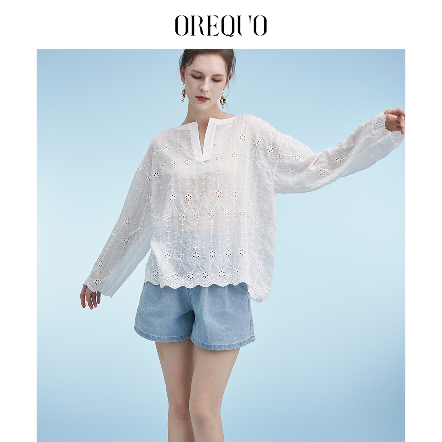 欧瑞库优雅气质法式蕾丝衫