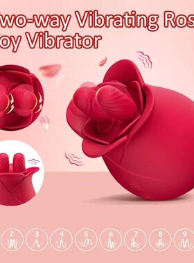 Double Tongue Rose Vibrator Nipple Clitoral Massager Tongue