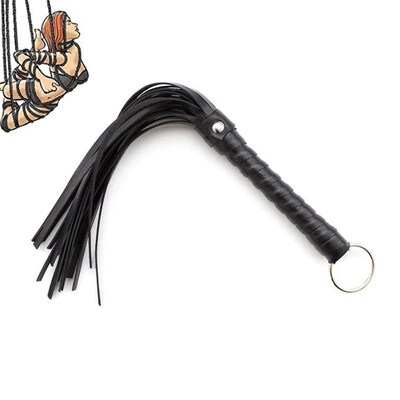 Candiway 31CM Handmade Premium PU Leather Braid Whip With Ir