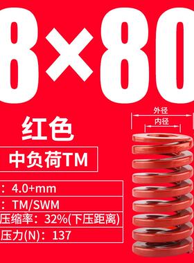 弹簧 红色弹簧D8 SWM TM 矩形弹簧 压簧扁线弹簧 中负荷
