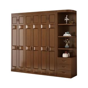 3456门衣柜经济型卧室家具衣橱组合 实木衣柜现代简约大小户型中式