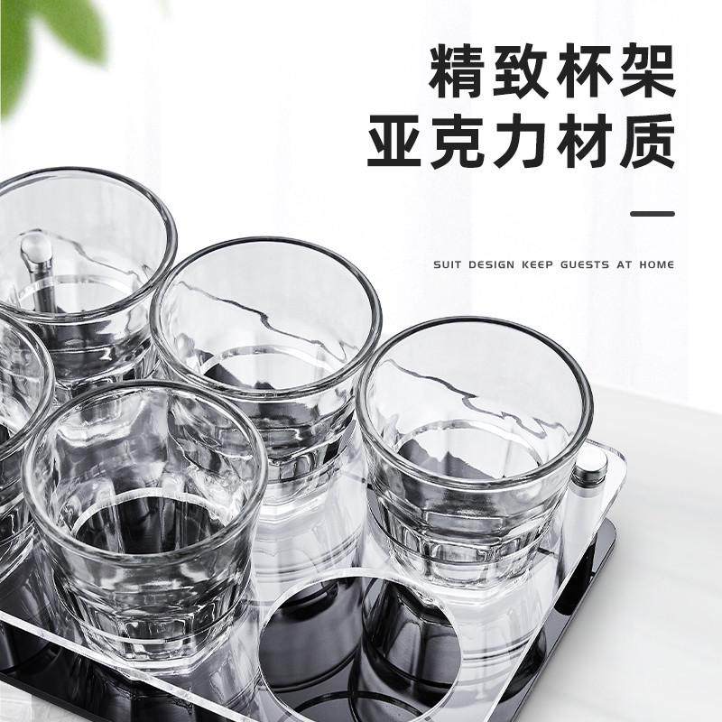 钢化玻璃啤酒杯子套装小号家用高档酒吧ktv商用防摔亚克力带杯架,餐饮具,啤酒杯,淘宝优惠券,粉丝福利购,淘宝优惠卷