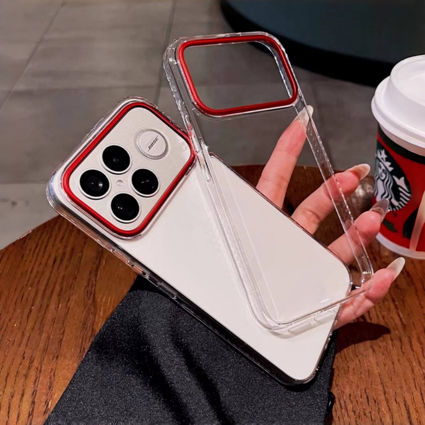 红运当头镜头框适用红米K90promax手机壳新款超薄透明硬壳小米k90久用不黄k80全包防摔保护套17高级感男女款