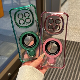 磁吸带支架适用荣耀magic8手机壳新款魔术8pro带镜头膜全包mg7防摔气囊6pro高级感荣耀500pro硅胶保护套软壳