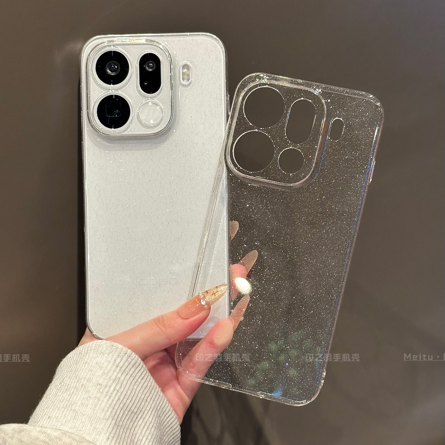 透明闪粉硬壳适用oppofindx9新款