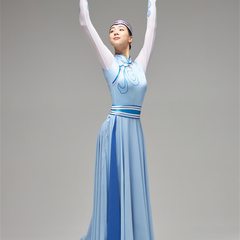 速发蒙古舞蹈演出服少数民族学生成人蒙族艺考练功服装表演考级练