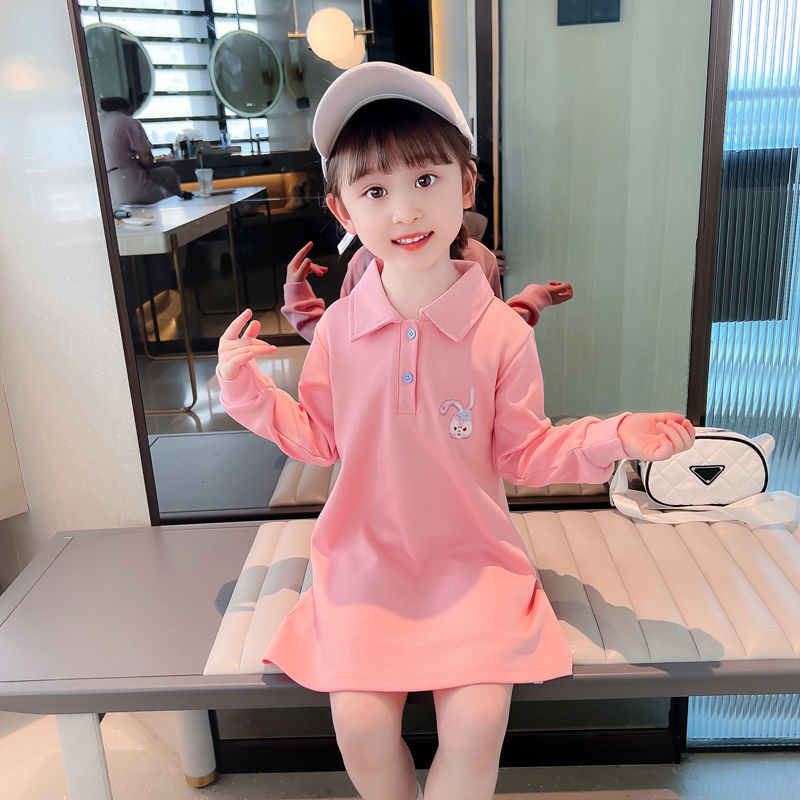 速发女童卫衣裙春季2025新款春薄款网红女宝宝裙子儿童春装长袖连