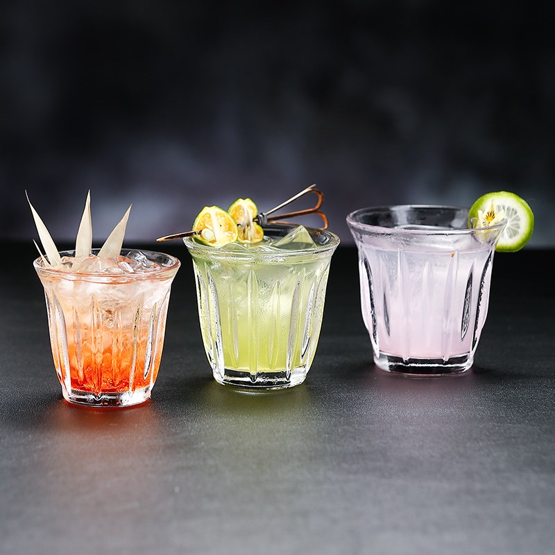 速发日式风玻璃鸡尾酒杯复古饮萃杯澳白杯冷冷杯杯槟杯气泡水香果