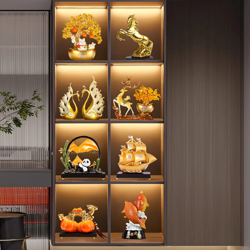 速发新装式酒柜摆件客厅2024新款家居电视中餐边展示柜柜饰品轻奢