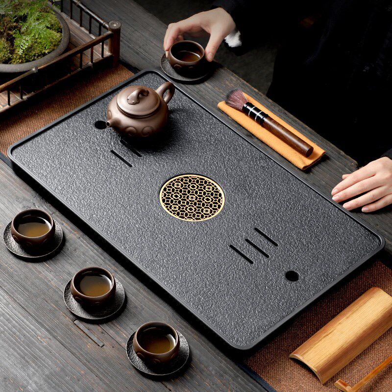 速发临时实用型塑料排水蓄水茶盘茶托盘 简约百搭茶台不发霉