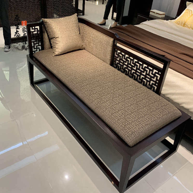 新中式实木贵妃椅乌金木休闲躺椅沙发别墅客厅卧室美人塌家具定制