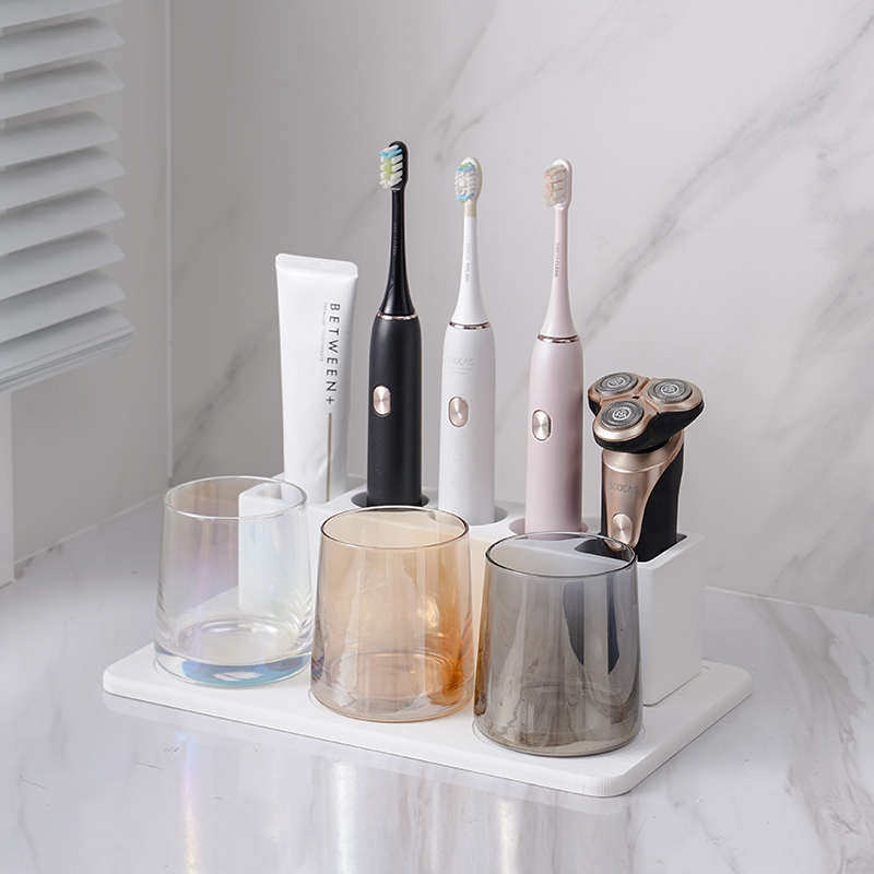 硅藻泥电动牙刷架座一家三口卫生间创意摆台式牙具漱口杯收纳置物,家庭/个人清洁工具,牙刷架/牙具座,淘宝优惠券,粉丝福利购,淘宝优惠卷