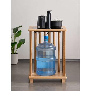 茶吧机实木可移动茶台轻奢边几茶几茶桌边柜桶装水置物架饮水机架