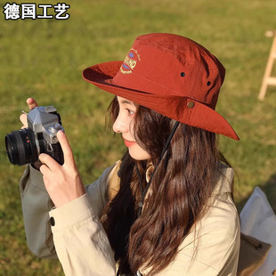德国小众山系户外爬山露营速干登山帽遮阳防晒防风紫外线渔夫帽女