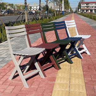 户外庭院折椅GOR家用塑料餐椅便携叠阳台休靠背T凳室闲外露天椅