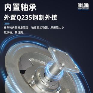 钢制梯车轮铸造钢制梯路轮轨道单车铁轮动滑轮720铁用边梯车轮