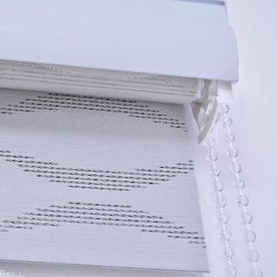 波帘纹遮光柔帘双层交叉加厚窗帘书房卷帘卫水生间遮纱挡透气869