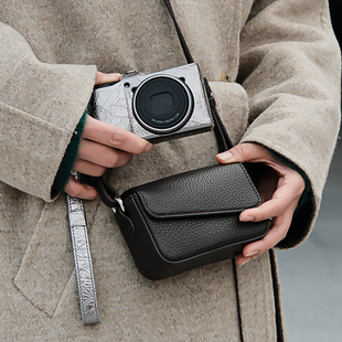 相机原创斜挎真皮小相机包适用于理光GR4 GR3 GR3x佳能G7x索尼黑卡RX相机收纳包
