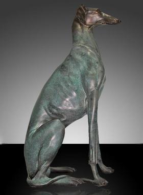 铜狗摆件铜生肖狗工艺品创意雕塑摆件青铜灵犬动物装饰家居摆设