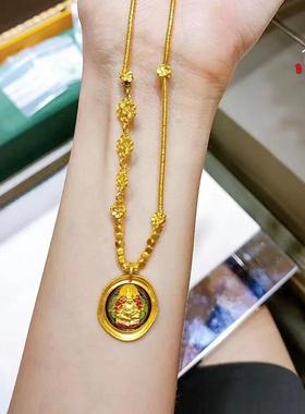 金店同款招财黄财神项链吊坠黄财财毛衣链沙金diy配件吊坠手链女