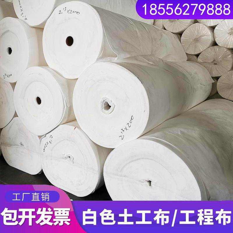 白色土工布工程布公路养护过滤反渗隔离高强聚酯长丝护坡保温包装