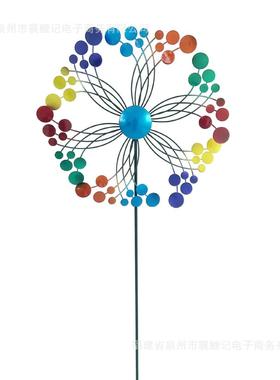 铁艺金属风车园艺庭院户外风车花园插件旋转风车金属工艺摆件