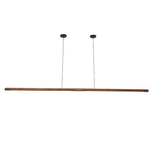 胡桃木网红吊灯现代简约长条拼接220cm实木LED餐厅灯新中式 客厅灯