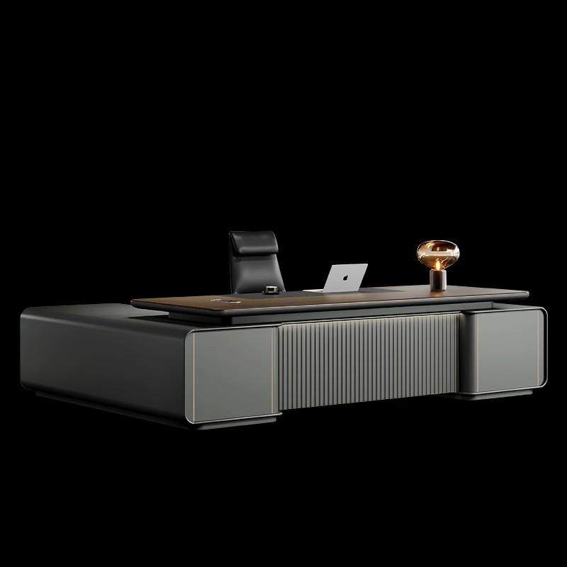 豪华板式大班台双柜简约现代大班桌经理总裁单人组合办公老板桌