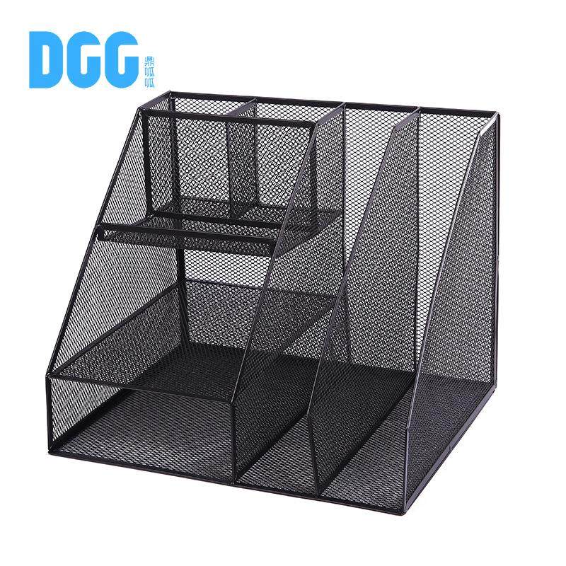 金属铁网文件架子置物架桌面文件夹收纳筐书架立式文件管理架