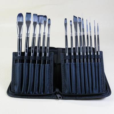 15支尼龙人体彩绘画笔套装水粉丙烯刷包带刮刀海绵工具全套