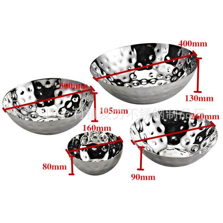 不锈钢锤印盘创意新款刺身盘沙拉盘酒店自助餐家居不锈钢锤点果盘