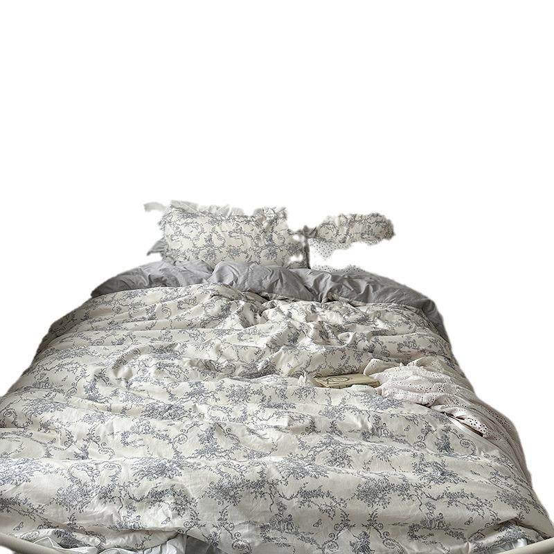 ins少女心法式浪漫小碎花全棉四件套公主风复古花边纯棉4件套