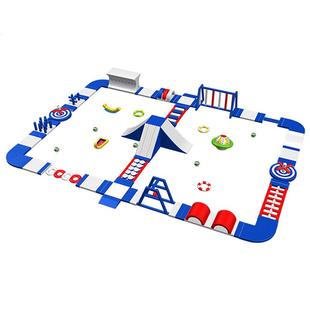 充气水上闯关设备户外海上漂浮障碍冲关滑梯水上乐园设备厂家