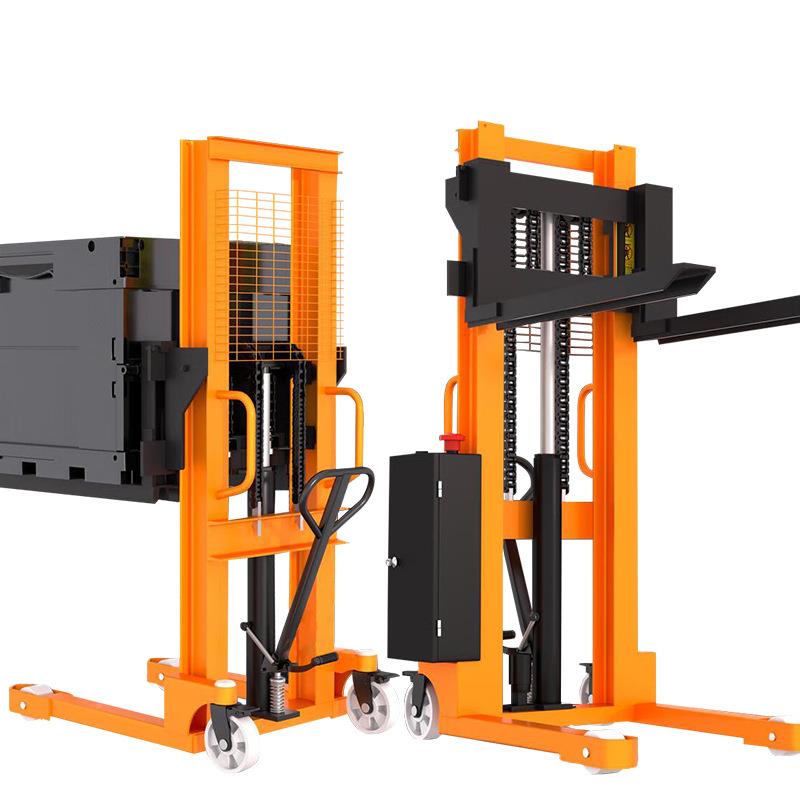 手动电液升压高车半动高叉车0.5T/1T/2T/3T吨电瓶堆垛堆高堆车